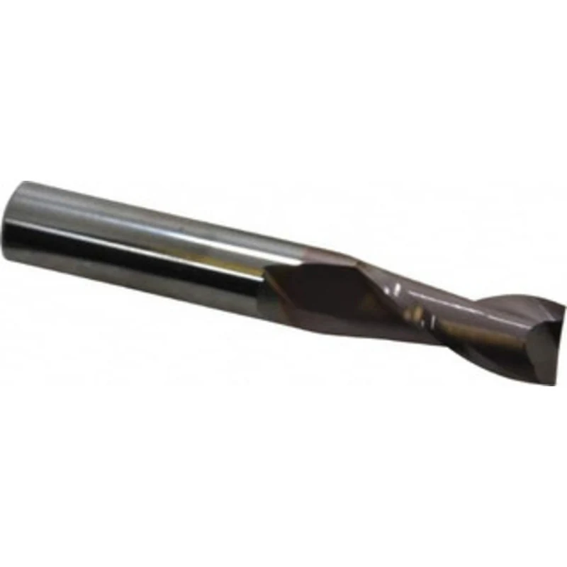 KYOCERA SGS 3/8, 7/8 LOC, 3/8 Shank Diam, 2-1/2 OAL, 2 Flute, Solid Carbide Square End Mill Single End, TiCN Finish, ...
